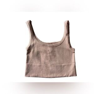 Nikibiki Ribbed Beige Crop Top